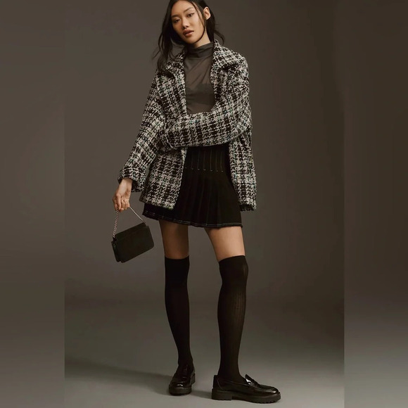 By Anthropologie Double-Breasted Tweed Coat old preppy oversized modern preppy - Picture 12 of 12